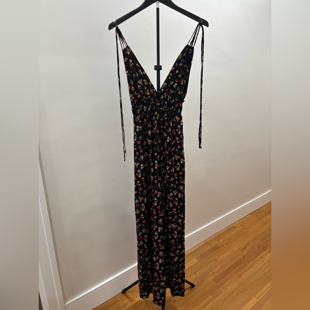118. Timing Black Floral Maxi Dress